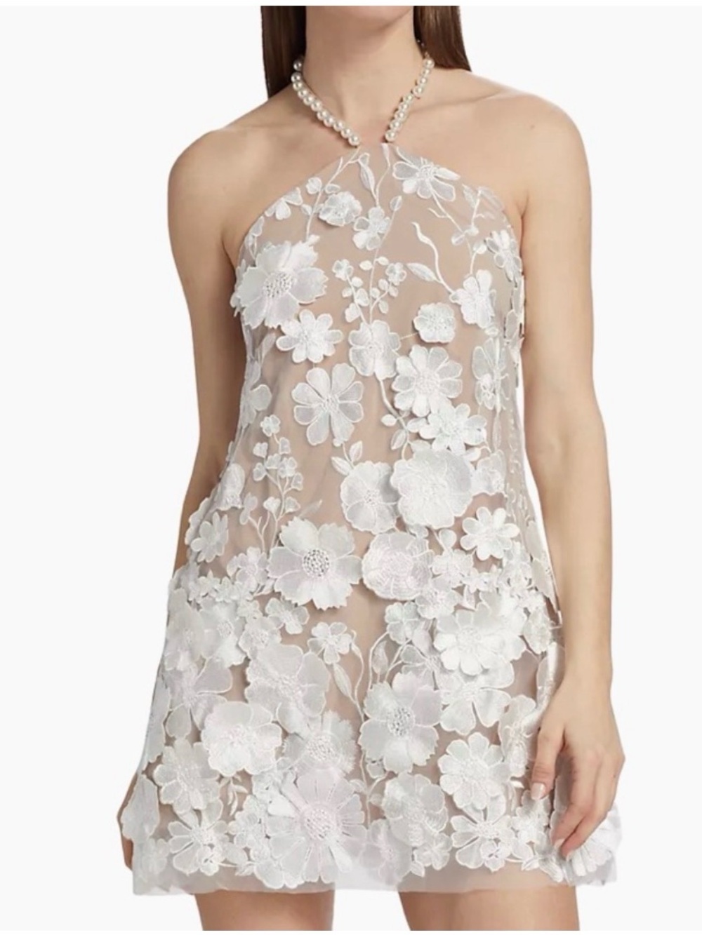 Elliatt pearled halter mini dress